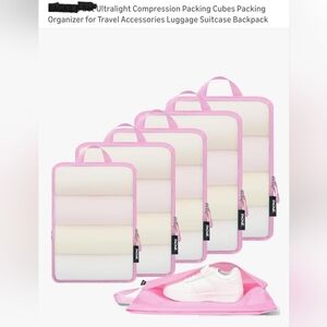 Pink Compression Packing Cubes Set